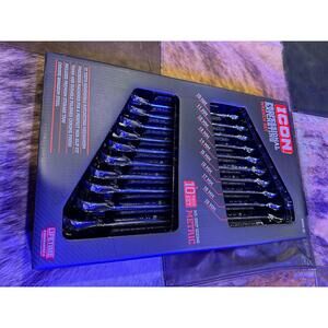 ICON WRM-10 64841 Metric 10pc Pro Ratcheting 10mm-19mm Anti-Slip Wrench Set NEW